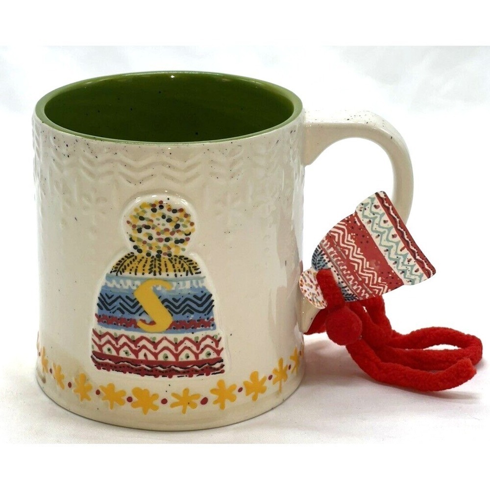 NEW W/Tag ANTHROPOLOGIE Coffee Tea Latte "BUNDLE UP" Mug. Letter "S"